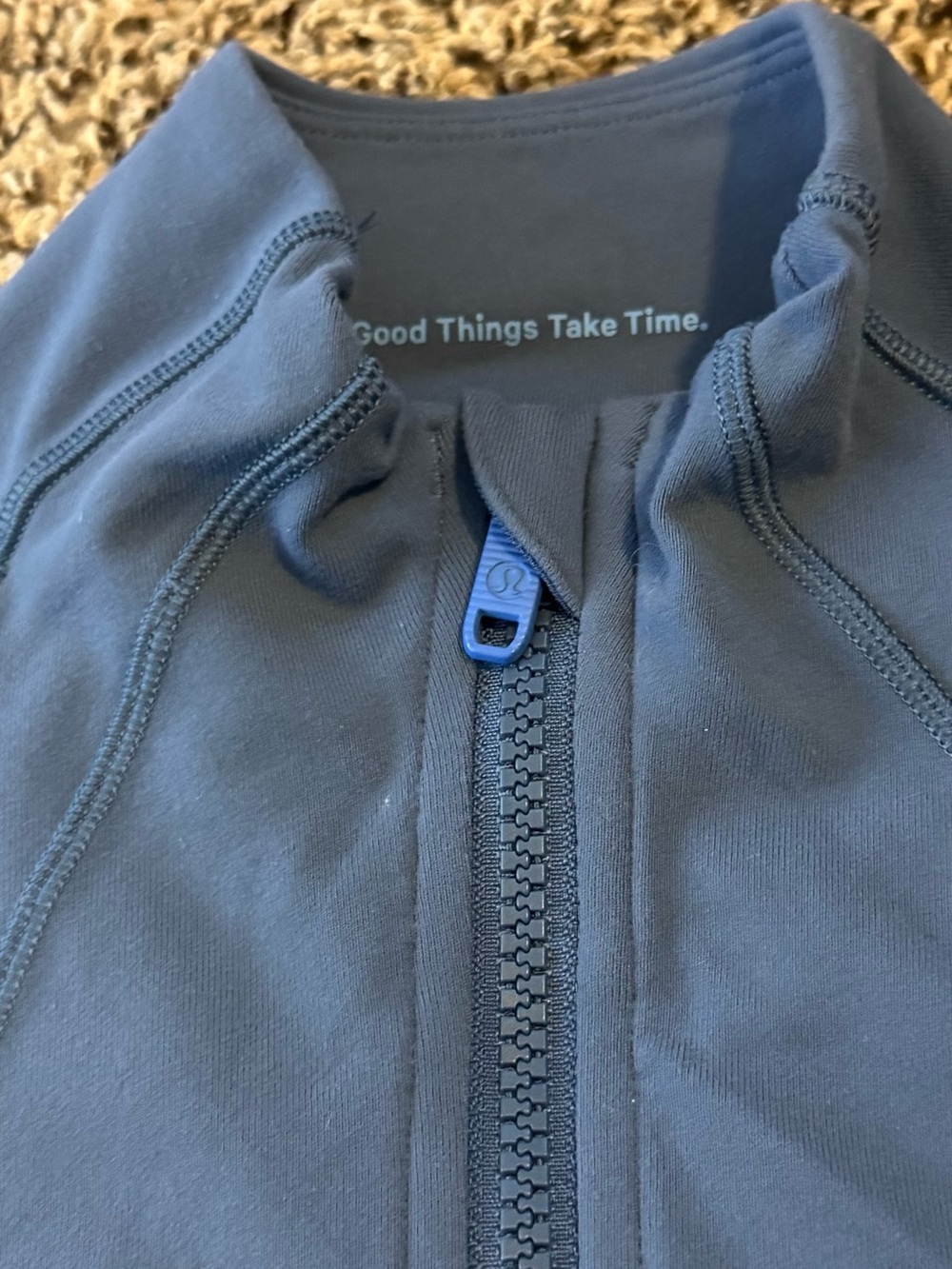 Lululemon Define Cropped Half Zip Luon | Pitch Blue| Womens size 4 - Picture 3 of 4